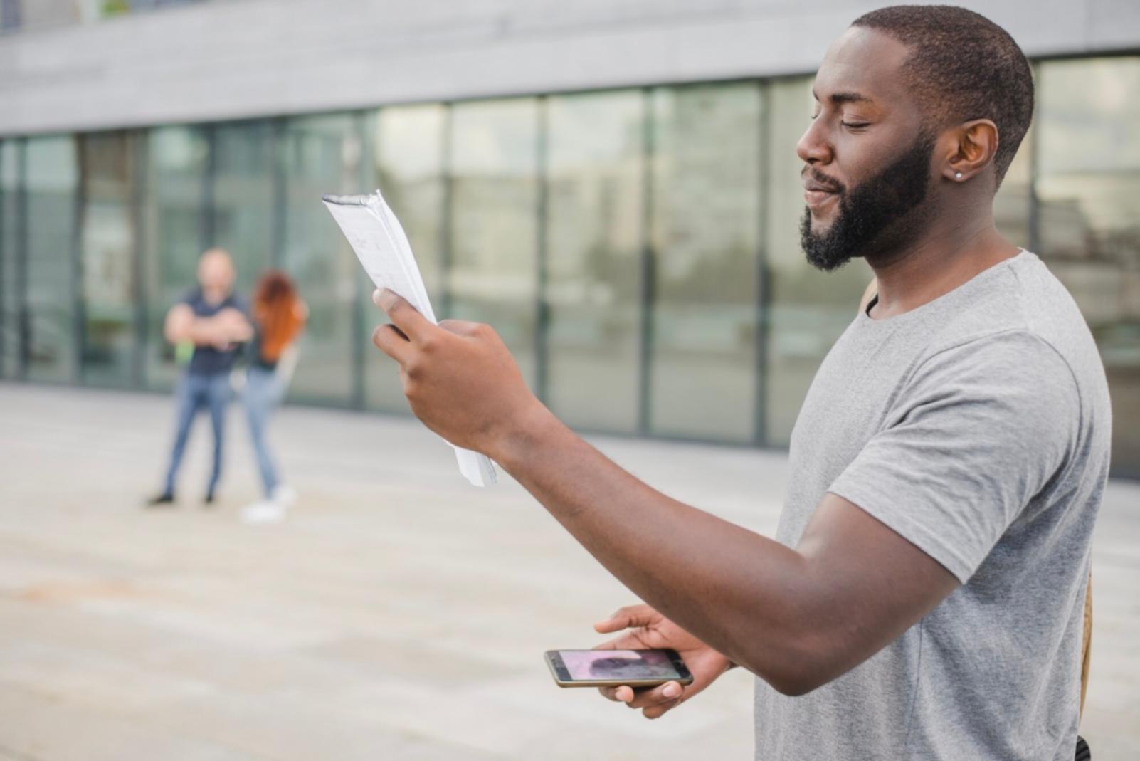 Financial analysis workspace with documents and analysis tools