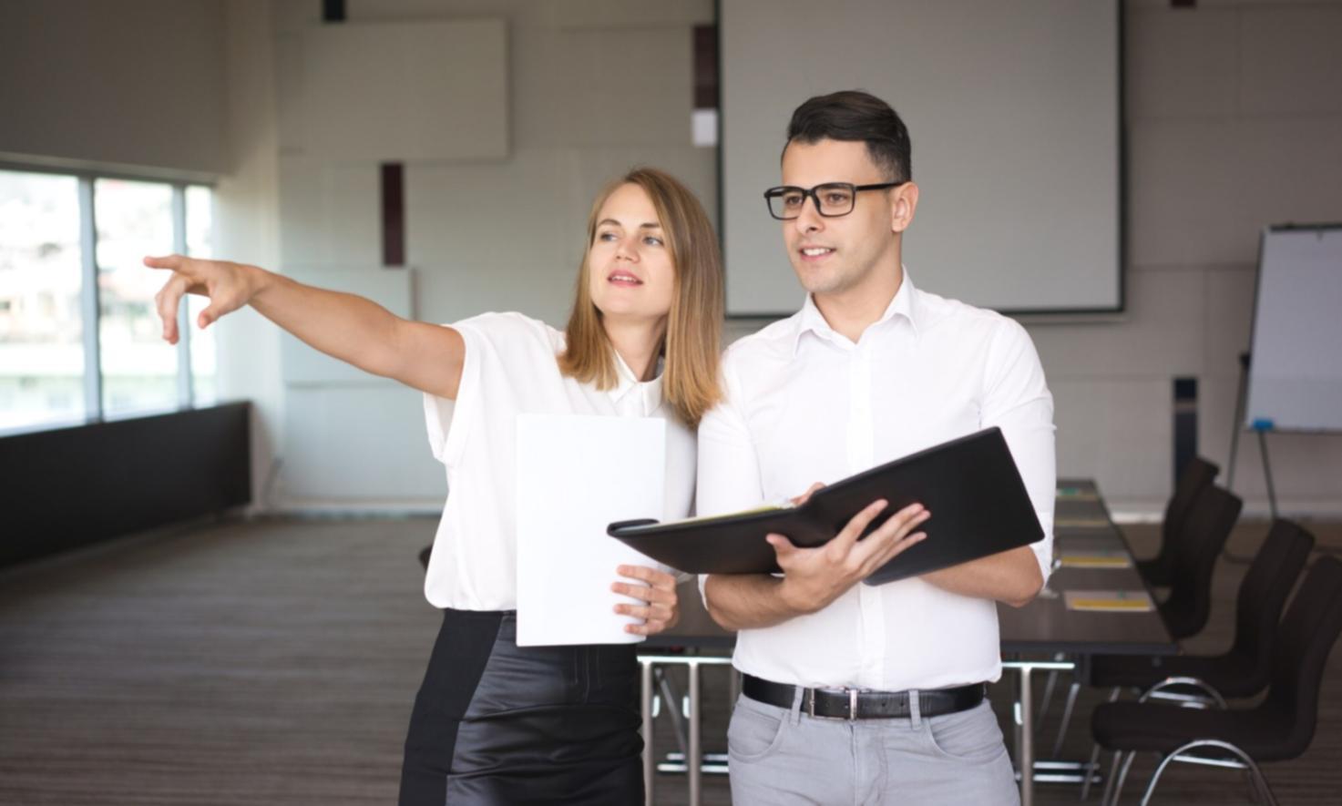 Professional team engaged in financial training session